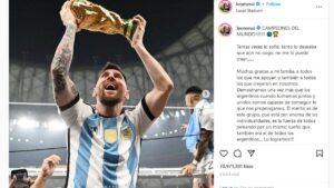 Messi rompe récord en Instagram al obtener 64 millones de Me gusta