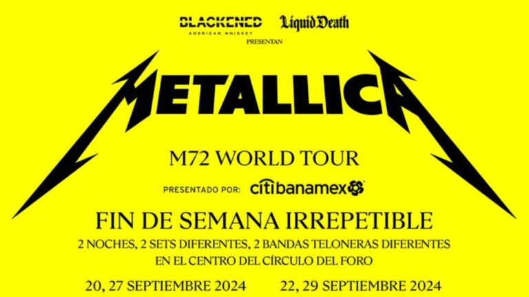 Preventa: ¡Última oportunidad para adquirir boletos para concierto M72 de Metallica!